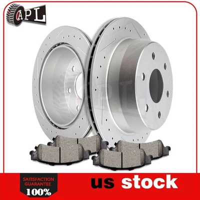 Rear Brake Rotors + Ceramic Pads Kit For 2000-2001 Chevrolet Tahoe GMC Yukon - Image 1 of 4