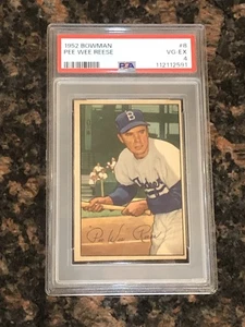 1952 Bowman Pee Wee Reese #8 Baseball Card PSA 4 - Picture 1 of 2