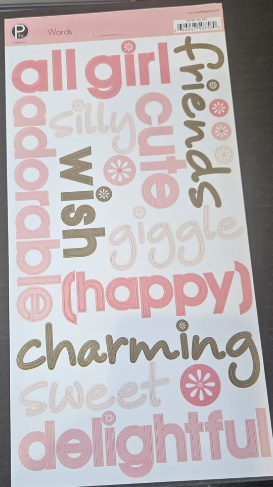 NUEVO PEBBLES INC PEGATINAS All My Girl PALABRAS 50756 Foto 1 de 1