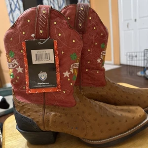 Tony Lama "Lucky Star" Western Cowgirl Straußenstiefel ST1005 Damengröße 9 B - Bild 1 von 24