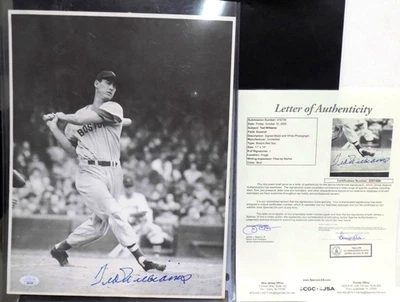 TED WILLIAMS HOF Signed Autograph Auto 11x14 B&W Photo Red Sox JSA 💎 LOA - Image 1 of 4