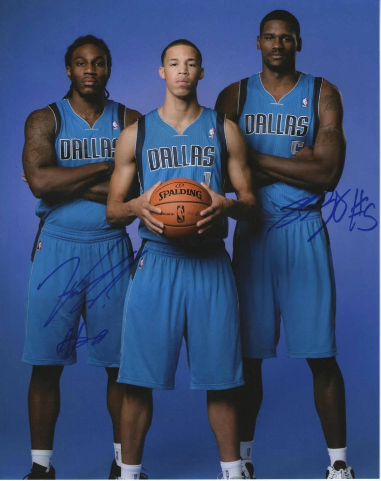 Foto firmada 8x10 de Jae Crowder y Bernard James *Dallas Mavericks* certificado de autenticidad GFA Foto 1 de 1