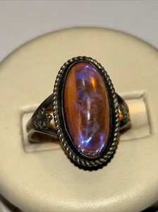Dragon's Breath Opal & Sterling Silver Ring - STUNNING! 8.75” - Picture 1 of 4