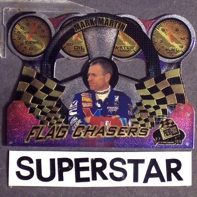 MARK MARTIN 1998 Press Pass Premium Flag Chasers #FC4  Jack Roush - Image 1 of 4