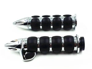 Chrome 1 "Poignées De Moto Pour Honda Kawasaki Suzuki Yamaha Harley Cafe - Picture 1 of 8