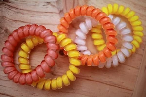 5pcs Fall Autumn Halloween Spiral Phone Cord Gel Hair Tie Band Coil High Quality - Picture 1 of 1