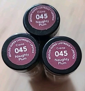 3x Revlon Super Lustrous Rossetto - Crema - 045 Naughty Plum - Foto 1 di 1