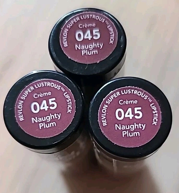3x Revlon Super Lustrous Lipstick - Creme - 045 Naughty Plum - Image 1 of 1