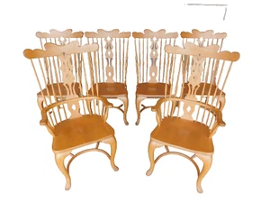 Virginia House Maple High Back Windsor Chairs - Set of 6 - Picture 1 of 16