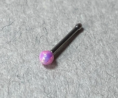 Anillo de hueso con pasador de nariz de 20 g de acero quirúrgico bola de ópalo 1 pieza - elige el color Foto 1 de 4