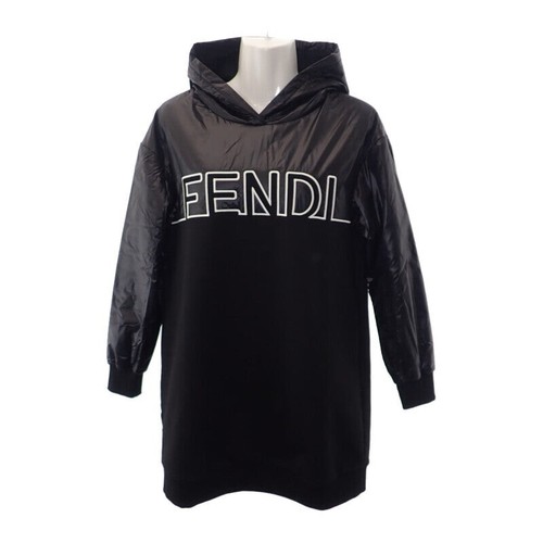 Logo FENDI pezzo unico cotone poliestere nero 12+ bambini ragazze TGIS