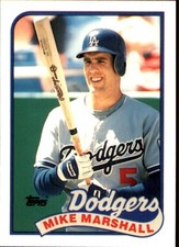 1989 Topps TIFFANY #582 Mike Marshall LOS ANGELES DODGERS