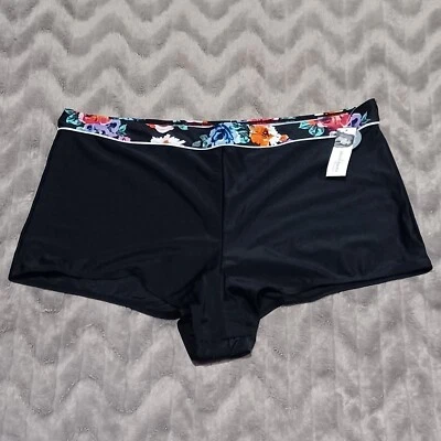 Jaclyn Smith женщин размер 24w черный цветочный плюс размер плавать низы новый с Ярлыками - Изображение 1 из 4