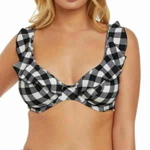 Freya Swimwear Totally Check High Apex Plunge Bikini Oberteil einfarbig 2923 - Bild 1 von 3