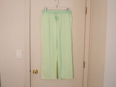 VICTORIA'S SECRET Angels Pistachio/White Polka Dot Cotton Lounge Pants Size L - Изображение 1 из 3