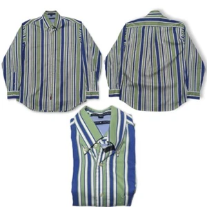 Vintage Tommy Hilfiger Shirt Mens M Green Blue Long Sleeve Button Down 90's EUC - Picture 1 of 4
