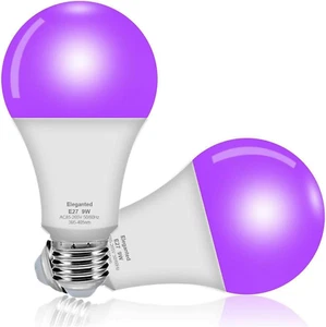 2Pcs Lampadine UV LED 9W 395Nm Lampada Di Luce Nera,E27 UV Effetto Della Luce Il - Foto 1 di 12