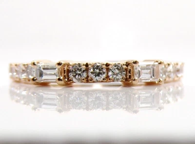 Anillo de oro rosa de 14 quilates con diamantes de 0,50 quilates talla 6 circonitas Foto 1 de 4