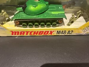 1970 MATCHBOX DIECAST BATTLE KINGS K-102 M48-A2 Gloss Green No Celo -UNOPENED - Picture 1 of 11