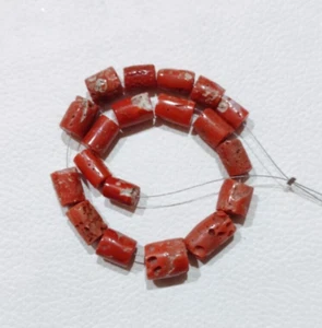 Vintage 100% Natural Coral Loose Beads Gemstone Italian Sea Coral Undyed Beads - Picture 1 of 6