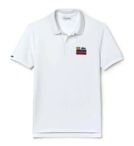 LACOSTE Slim Fit Polo Men Size 3XL White Pique Cotton 3 Stripe Croc Shirt XXXL - Picture 1 of 13