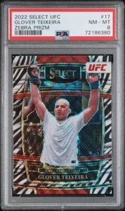 Glover Teixeira 2022 Panini Select UFC Zebra Prizm Concourse #17 PSA 8 - Foto 1 di 2