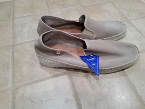 Men's Verbenas Slip On Boris Shoes Men’s Size 13/46 Khaki Leather Espadrilles - Picture 1 of 18