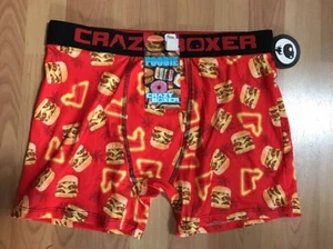CRAZY BOXER RED FOODIE  "DOUBLE CHEESEBURGER" BRIEFS, UNDERWARE MEN'S SMALL NWT - Picture 1 of 2
