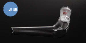 Adaptador de vidrio de destilación junta hembra codo 105 doblado 24/29 29/26 14/23 #24 - Imagen 1 de 1