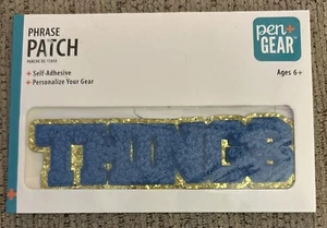 Self Adhesive Chenille Patch Sticker “Things” Girls Easter Basket Filler Blue - Picture 1 of 2