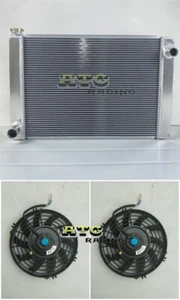 Universal Aluminum Racing Radiator+Fan for Ford Engine 29"x20" - Picture 1 of 9