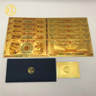 10 pcs/lot one hundred quintillion gold banknote ,dragon and phoenix banknote - Image 1 of 2