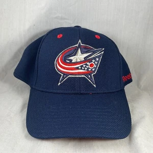 COLUMBUS BLUE JACKETS NHL REEBOK FACE OFF HEADWEAR L / XL ONE SIZE FLEX HAT CAP - Picture 1 of 10