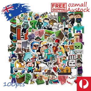 100pcs Minecraft Sandbox Video Game Vinyl Decal Graffiti Sticker Bomb Laptop - Picture 1 of 7