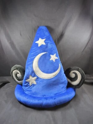 Vtg 15" DisneyMickey Sorcerer Wizard Fantasia Hat Blue Velvet Ears Stars Moon - Image 1 of 4