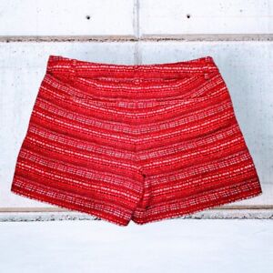 ARTISAN NY Orange TWEED Chino RETRO Shorts Women's Size 4 LOW RISE W Pockets 
