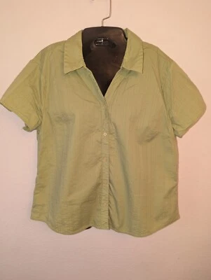 Sonoma Life + Style Feminino XL Manga Curta Elástica Texturizada Botão para Cima - Imagem 1 de 2