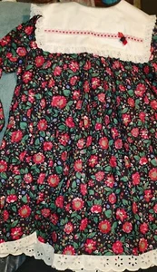 Vintage Bryan Girls HOLIDAY DRESS 4T Red White & Green Christmas 20" Long - Picture 1 of 6
