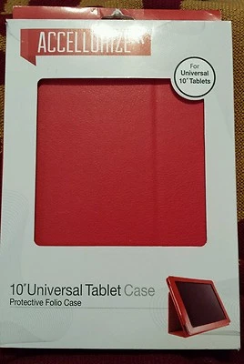 NIB Accellorize 10" Universal Tablet Folio Case - Red - Image 1 of 2