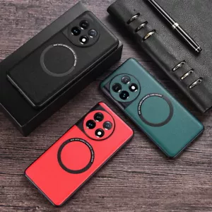 Leather Magnetic ShockProof Mag safe Case Cover Fr OnePlus 12 11 10 Pro 11R 10R  - Picture 1 of 14