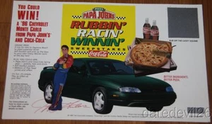 1995 Jeff Gordon Papa Johns Pizza Coca-Cola Rubbin' Racin' Winnin' Flyer Handout - Picture 1 of 1
