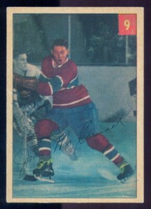 1954-55 PARKHURST Hockey #9 John McCormack EX-NM MONTREAL CANADIENS Stat Back