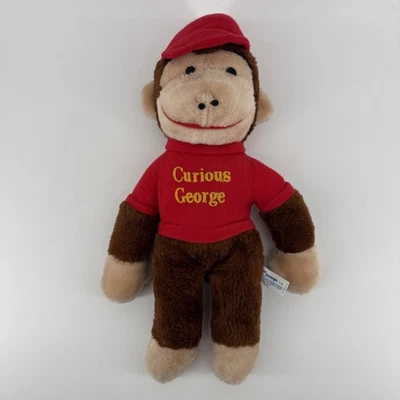 Boneca de pelúcia Curious George Knickerbocker bicho de pelúcia vintage década de 1970 EUA - Imagem 1 de 4
