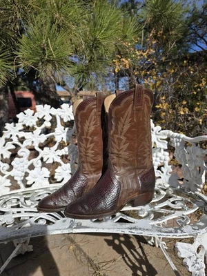 9.5E TIGER SHARKSKIN 1950'S RARE🔥🦈RETRO TRIADS VTG CUSTOM COWBOY WESTERN BOOTS - Image 1 of 4