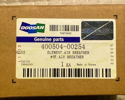 OEM Doosan Wheel Loader/Excavator Air Breather Filter 400504-00254 - Image 1 of 4