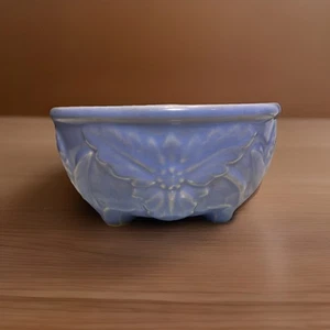 Periwinkle Blue Vintage Bowl Trinket Dish Great Condition Decorative Flowers - Picture 1 of 4