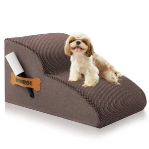High Density Foam Dog Stairs Ramp for Beds Couches, Pet Steps with Durable No... - Picture 1 of 6