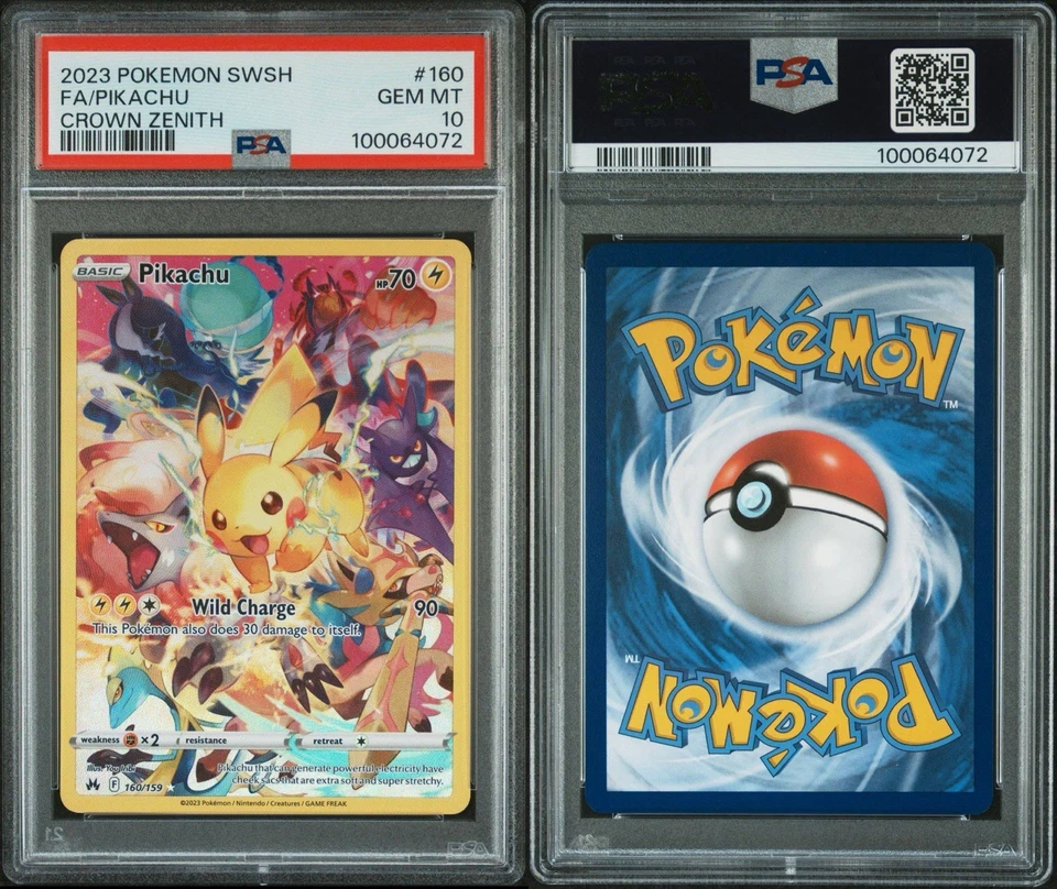 Pokemon SWSH Pikachu Corona Zenith 160/159 Arte Completo Secreto Raro PSA 10 Foto 1 de 1