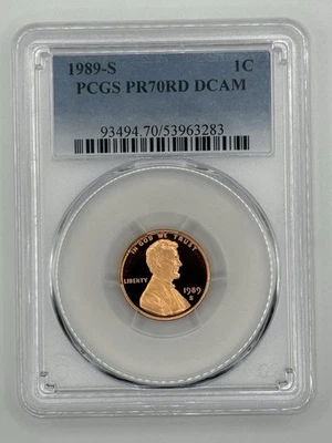1989 S 1C Lincoln Cent Proof PCGS PR70DCAM - Image 1 of 2