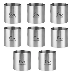 Guowall Cake Ring Mold 8 pack Mini Mousse Mould Stainless Steel -New - Picture 1 of 12